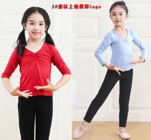 夏中国舞蹈服套装 女童中大童儿童瑜伽服少儿练功服健身服女孩短袖