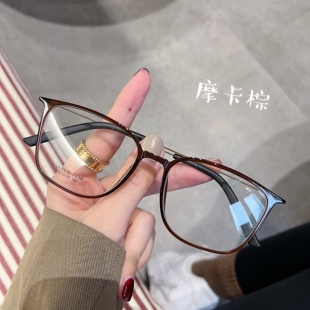 超轻防辐射眼镜框女韩版 方形可配度数素颜眼镜架潮 网红小红书同款