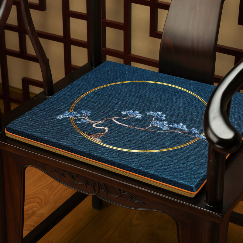 新中式 红木沙发椅子坐垫茶椅垫座椅垫实木圈椅太师椅茶桌乳胶垫子