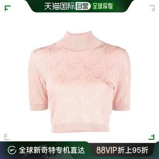 女士粉色粘胶纤维短袖 针织衫 香港直邮FENDI AJFE F11AS FZX772