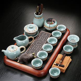 家用陶瓷茶壶茶杯茶具小茶台整套轻奢功夫茶具中式 泡茶器 茶具套装