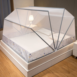 折叠蚊帐家用免安装 1.8床单双人卧室加高加密懒人无底防蚊罩 夏季