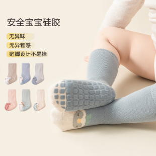婴儿地板袜春秋薄纯棉地板夏季 儿童防滑袜学步室内袜套宝宝中筒袜