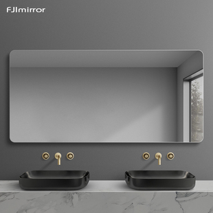 卫生间镜子免打孔洗手间厕所镜贴墙自粘洗手台自贴壁挂家用浴室镜