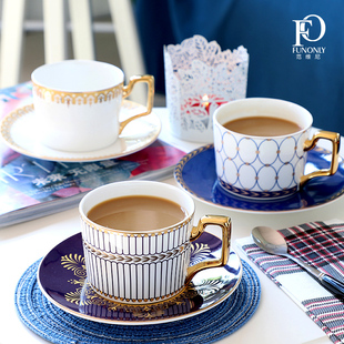 英式 轻奢咖啡杯套装 高档精致欧式 下午茶茶具红茶杯碟勺骨瓷小奢华