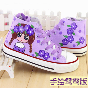 卡通儿童帆布鞋 球鞋 运动鞋 韩版 春季 高帮 女童鞋 单鞋 公主学生板鞋
