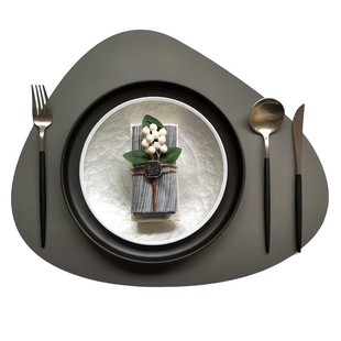 组合餐桌摆盘摆件美式 黑白灰银色西餐盘 现代简约样板房间餐具套装