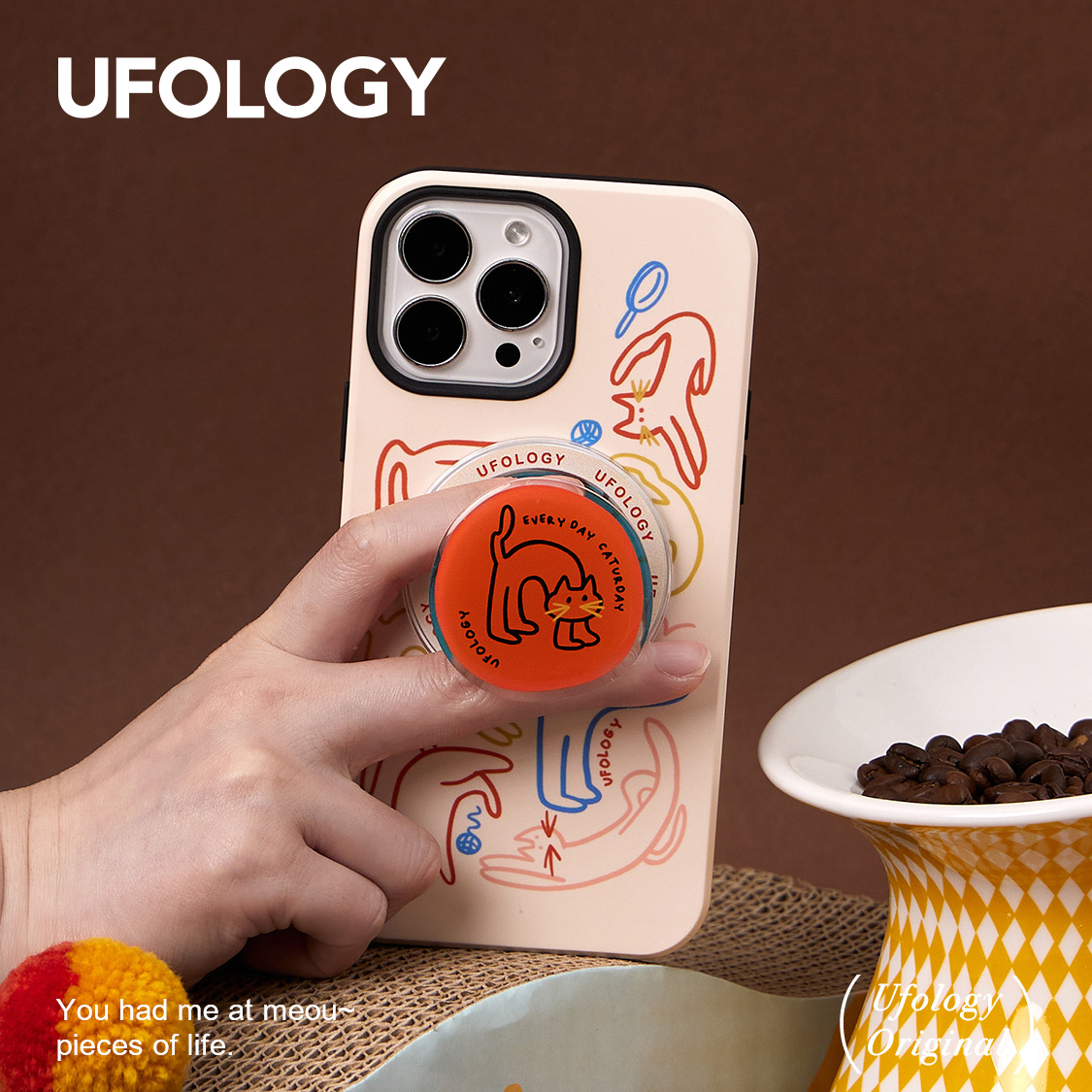 Ufology原创15promax二合一菲林磁吸适用iPhone14promax手机壳13pro苹果12猫咪11插画支架卡包全包高级可爱