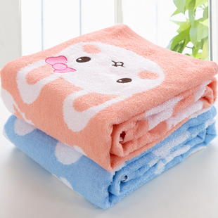 婴儿毯吸水加大110 130 提花儿童毛巾被纯棉卡通正方形大浴巾夏季