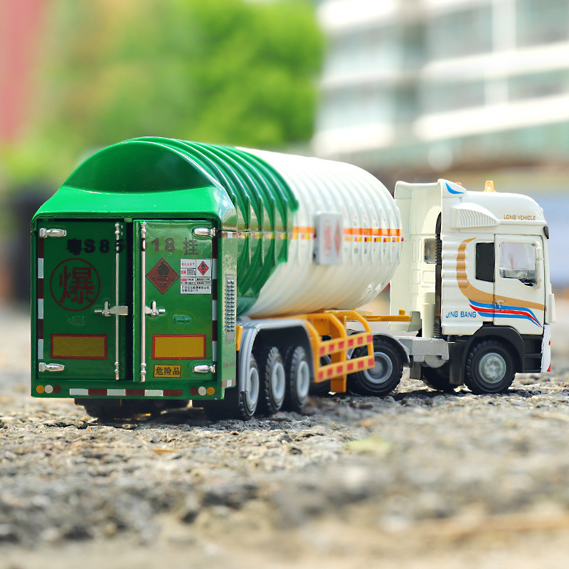 精邦合金天然气运输车模型仿真油罐车中石油中石化拉油车儿童玩具