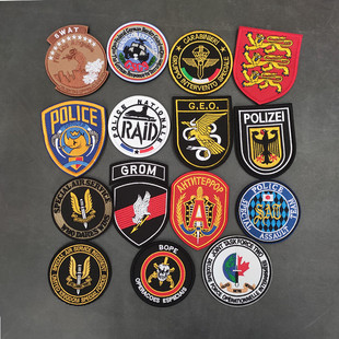 德国干员刺绣徽章美国特遣队战术士气臂章军迷迷彩特种圆形背包贴