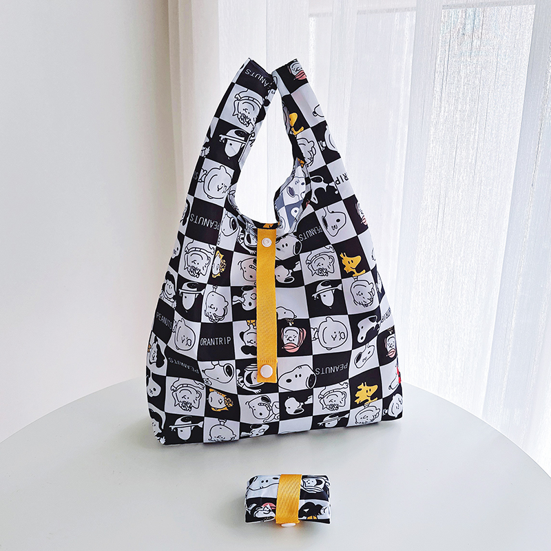 布艺手拎袋散步遛娃杂物收纳包可折叠收纳备用布袋迷你购物袋旅游