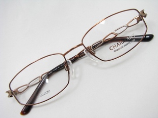 BR棕色镜框钛架眼镜框休闲女士款 夏蒙Charmant纯钛眼镜架CH10860