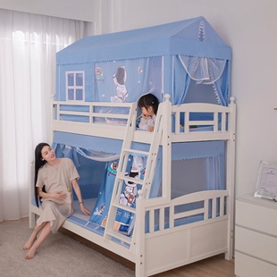 子母床蚊帐新款 家用儿童伸缩支架高低床上下床上下铺遮光床帘帐篷