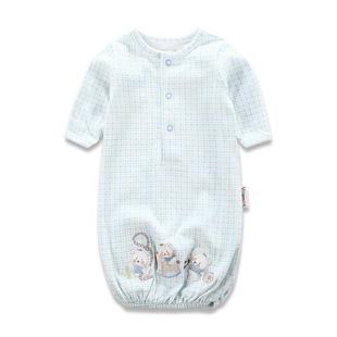 男女宝宝连体睡衣婴儿长袖 纯棉格子可爱卡通睡袋 5折外贸原单童装