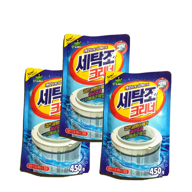 3袋装 韩国进口 sandokkaebi山小怪洗衣机清洗粉450g 污垢清洗剂
