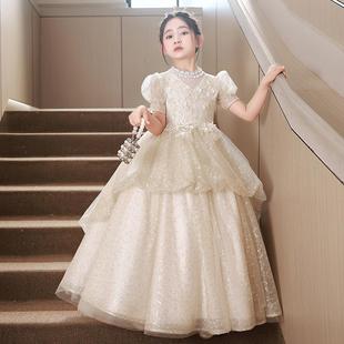 十二岁少女生日成长公主裙儿童红毯钢琴主持晚礼服声乐比赛夏高端