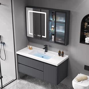 梵宜现代简约陶瓷一体盆浴室柜组合卫生间壁柜吊柜洗漱台洗脸盆柜