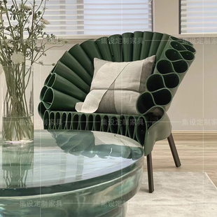 北欧设计师艺术时尚 座椅别墅孔雀开屏椅创意造型休闲扇形椅花瓣椅