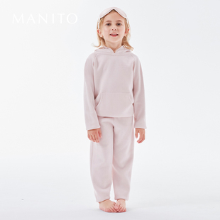 曼尼陀Vanilla真丝羊绒套装 女婴童睡衣桑蚕丝针织 MANITO