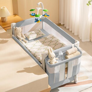 coolbaby折叠婴儿床新生儿可移动拼接大床便携式 多功能摇篮宝宝床