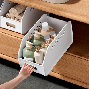 日式 橱柜收纳盒厨房用品整理盒水槽下锅具杂物收纳筐桌面储物盒子