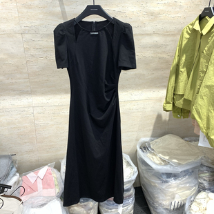 新款 温柔风气质长裙小黑裙 2024小众设计感收腰显瘦连衣裙子女夏季
