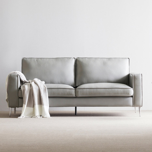 北欧皮艺沙发小户型双人三人位简约现代客厅意式 极简直排皮质沙发