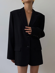 黑色西装 外套女2022秋季 HUYIFAN 韩版 宽松复古休闲显瘦小西服 新款