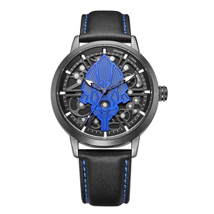 X款 手表油压立体大表盘皮带石英表319特防水休闲圆形男国产腕表