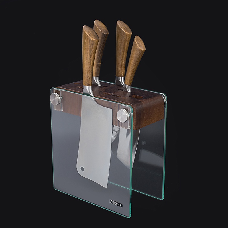 德国戴德厨房刀架刀座置物架家用厨房台面钢化玻璃高端刀具菜刀架