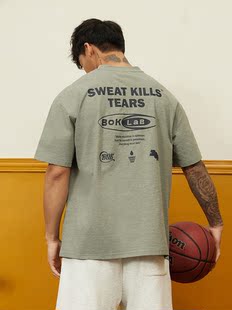 男速干透气健身训练t恤投篮服宽松 篮球运动短袖 新款 BOK夏季 美式