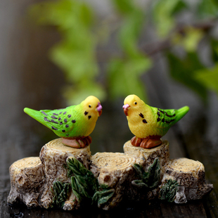 微景观盆栽小动物摆件多肉装 饰可爱鹦鹉迷你小鸟创意手工材料 特价