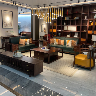 新中式 实木乌金木沙发组合简约现代中国风禅意轻奢客厅大户型家具