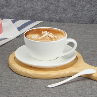 咖啡杯碟简约加厚陶瓷拉花咖啡杯卡布奇诺花式 摩卡杯碟 瓷艺航欧式