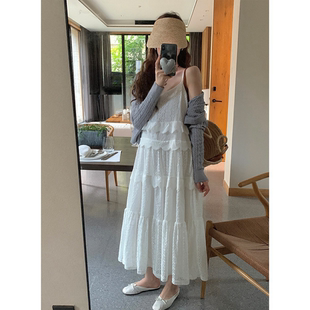 吊带背心裙夏季 新款 蕾丝仙女白色连衣裙法式 气质小个子内搭打底裙