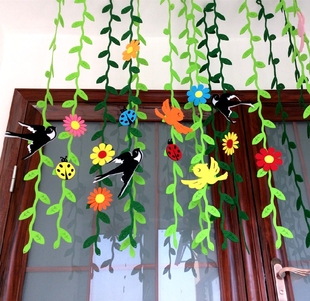幼儿园学校教室走廊挂饰吊饰商场超市装 饰创意环境布置用品藤条花