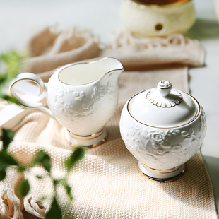 欧式 创意陶瓷拉花奶壶牛奶杯奶缸咖啡储奶罐奶盅奶勺咖啡配套器具