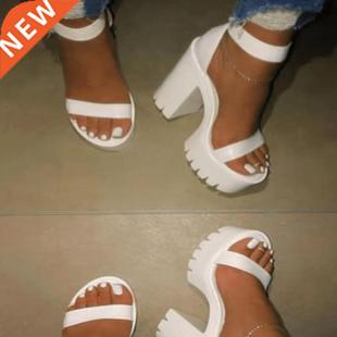 Female with Thick High New 2022 Summer San Word heeled