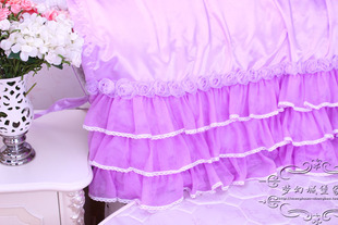 梦幻 城堡皮床 圆床方床公主玫瑰蕾丝床头罩 床头套床头软包