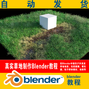 草地制作Blender教程建模着色器粒子群体模拟动画毛发多边形粒子