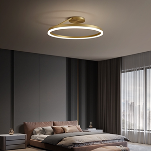 全铜卧室灯吸顶灯创意轻奢房间灯现代简约北欧高端大气极简主卧灯