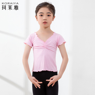 舞蹈服儿童女练功服短袖 芭蕾舞中国舞体操考级弹力莫代尔跳舞上衣