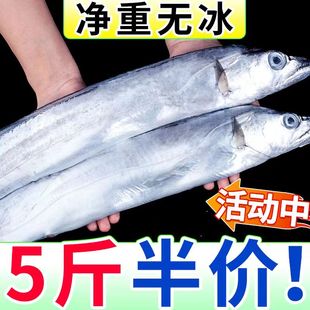 新鲜特级深海大带鱼冷冻鲜活国产超大刀鱼整条油带鱼段海鲜水产