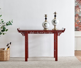 明清中式 实木条几条案供桌雕刻靠墙桌长条桌奇石翘头雕花玄关 新品