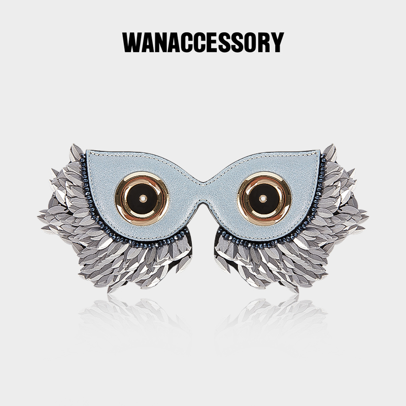 WANACCESSORY万蔻2023凯撒猫头鹰换脸包包配饰眼睛面具原创设计师