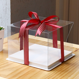 生日蛋糕盒子 二合一 寸单层双层全透明双面覆膜蛋糕包装 盒
