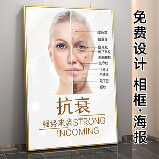 抗衰祛皱海报微整装 饰画皮肤结构图皮肤管理宣传画轻医美图片广告
