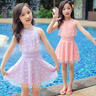 女童泳衣裙装 款 网红夏2022新款 连体洋气公主风儿童女孩4岁游泳衣