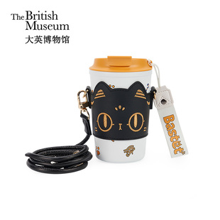 大英博物馆盖亚安德森猫文创杯子便携背带保温杯生日礼物教师节